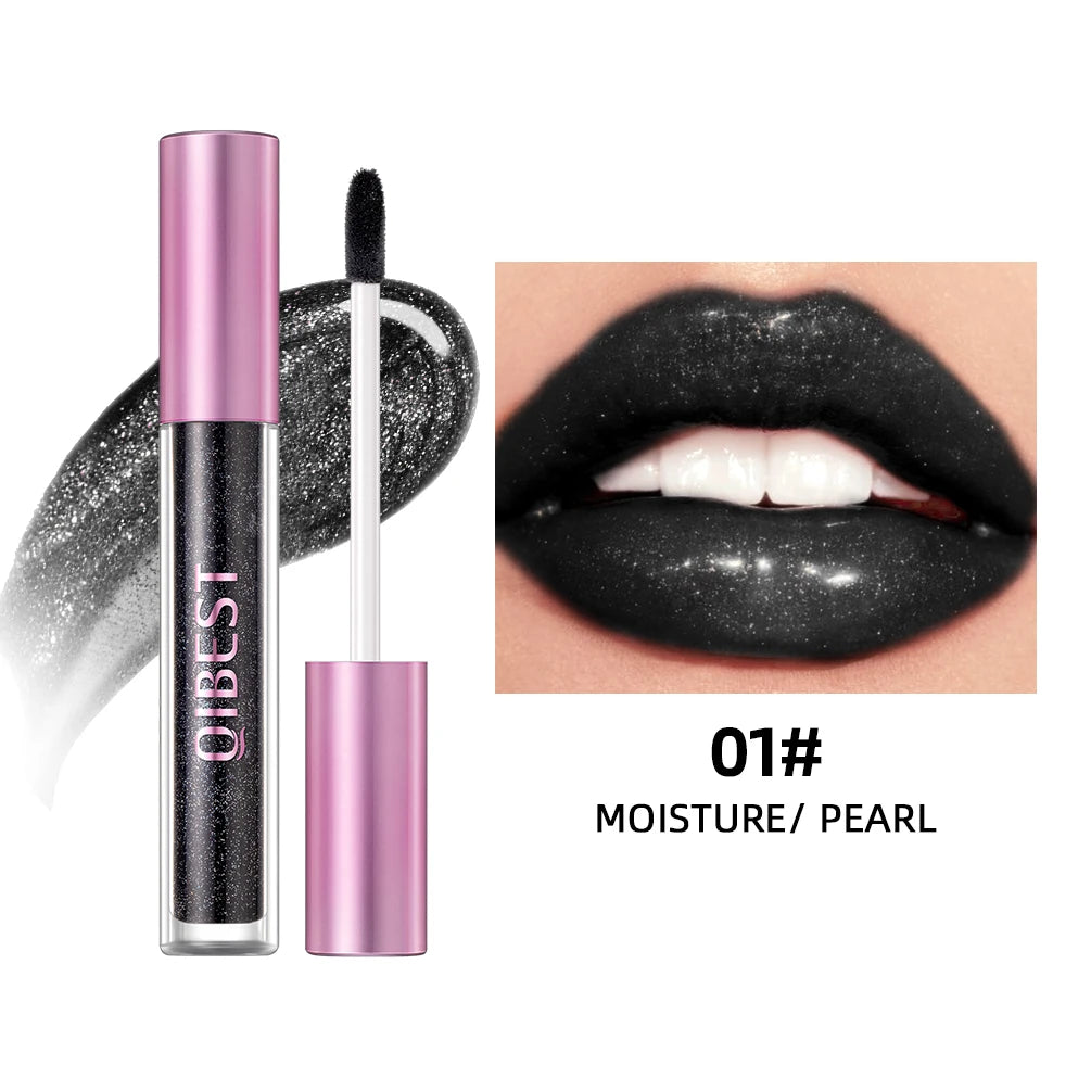 6 Colors Glitter Lipstick Long Lasting Diamond Pearlescent Metallic Lipgloss Black Matte Liquid Lipstick Women Lip Tint Makeup