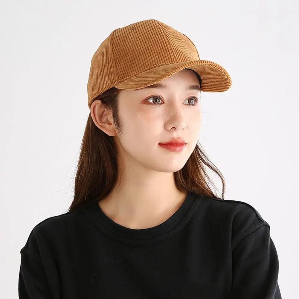 Breathable Unisex Corduroy Corduroy Baseball Cap Adjustable Baseball Hat Sunscreen Cap Women