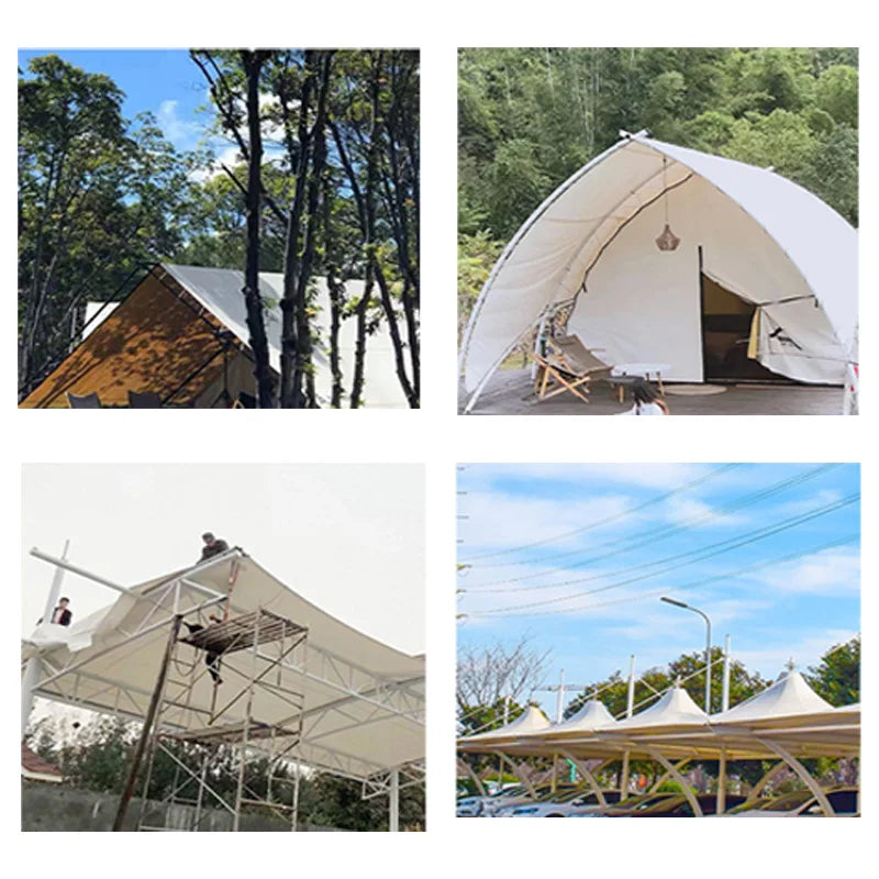 500gsm PVC Tarpaulin Waterproof Heavy Customizable Tarp Cover Canopy Awning Rainproof Planting Courtyard Gazebo Balcony Pavilion