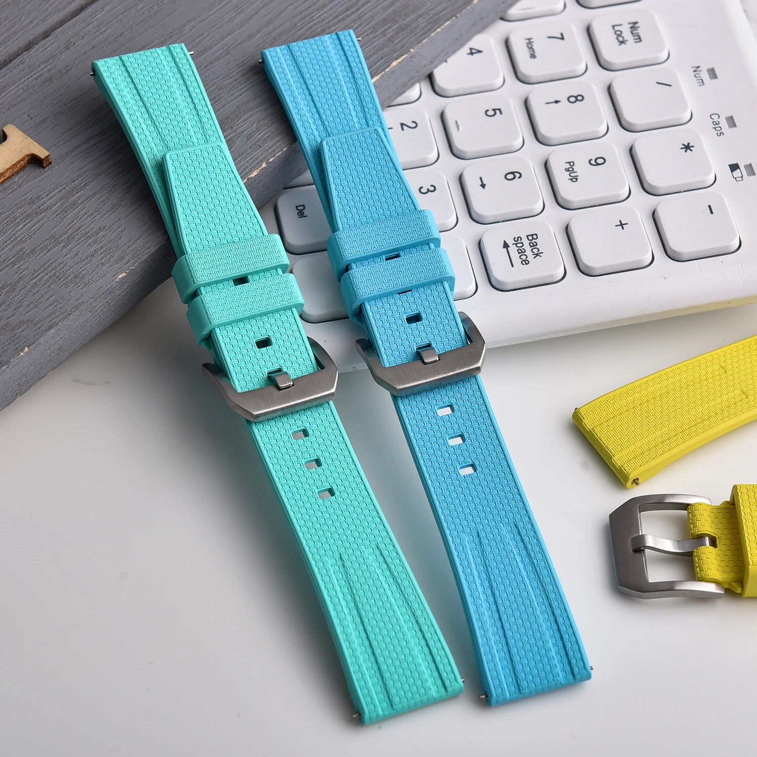 FKM Rubber Watch Strap 20mm 22mm Quick Release Waterproof Diving Watch Band Fluororubber For Traditional Dive Watch Accessories