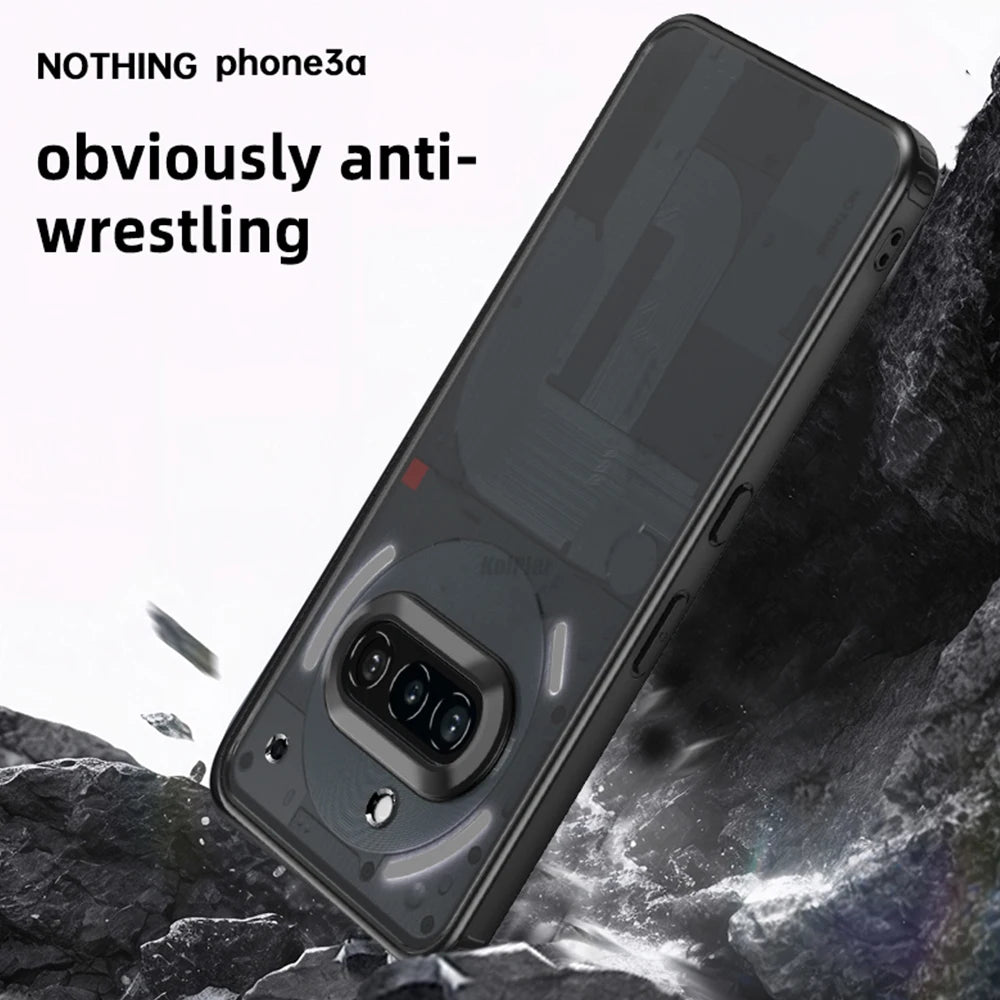 Clear Hard Case for Nothing Phone 3A Back Cover Soft Silicone Frame Anti-Knock Matte Transparent Casing Coque