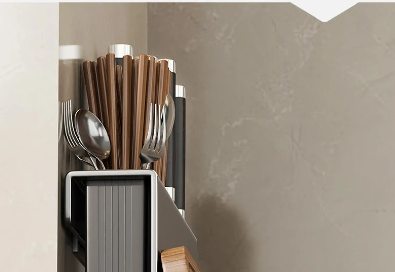 Kitchen Knife Holder, Tableware Storage Rack, Multifunctional Wall Mounted Kitchen Tool Storage Rack