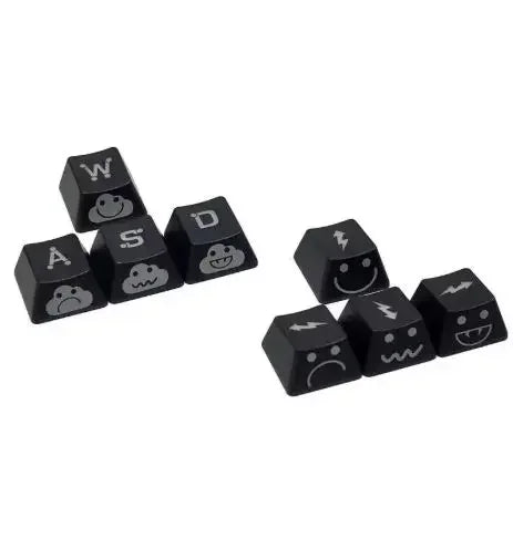New Cute Emo Keycap Set WASD Arrow Broadside Lighting Key Cap for Mechanical Keyboard Compatible with MX Switch keyboard keycaps