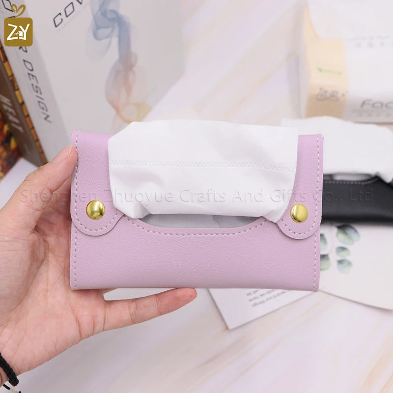 Mini Japanese style pu leather tissue bag tissue box living room bathroom tissue organizer car tissue wet towel box