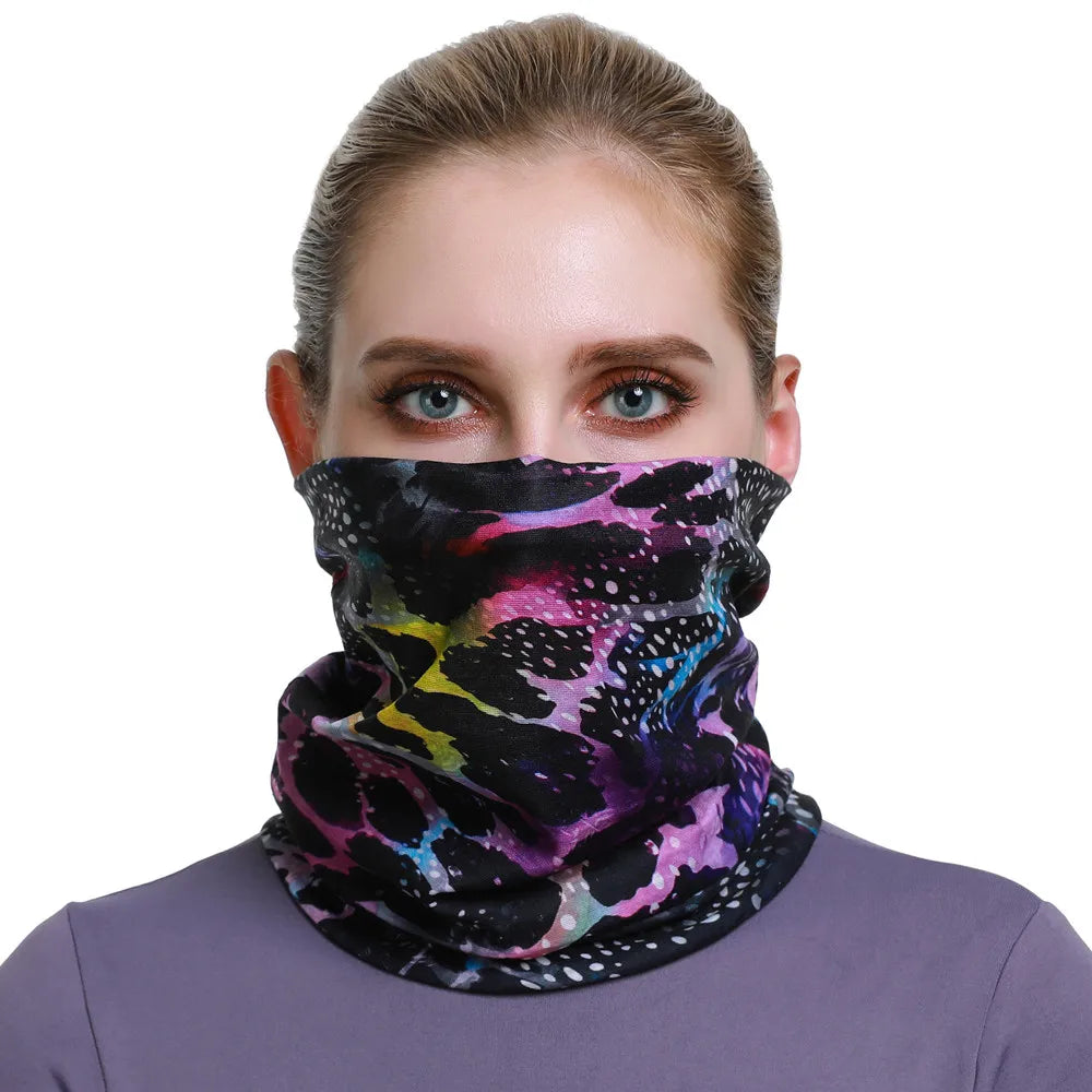 Beautiful Leopard Print Headdress Deporte Sport Face Mask For Women Cycling Bandanas Tube Headband Female Balaclava Head Scarf