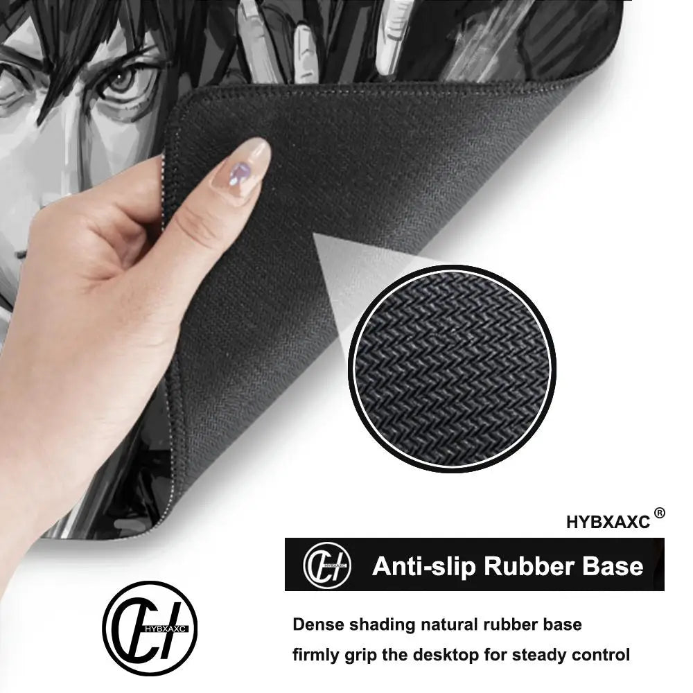 Black And White Anime Mousepad Laptop C-chainsaw Man Keyboard Pad PC Gaming Accessories Aki Hayakawa Desk Mat