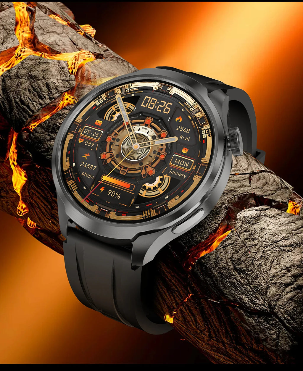 2025 New GPS Sports Smart Watch Men 1.85-inch AMOLED Screen Men IP68 Waterproof Clock Compass Call NFC fitness Tracking Watches