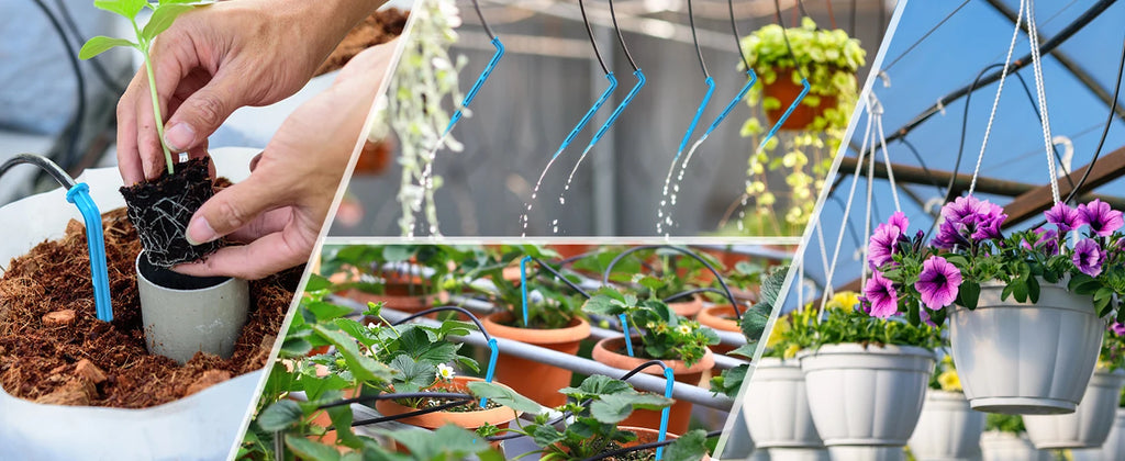 Solar Automatic Watering Kit for Garden Automatic Drip Watering System with 15m Water Hose Automatic Watering Timer for Holidays