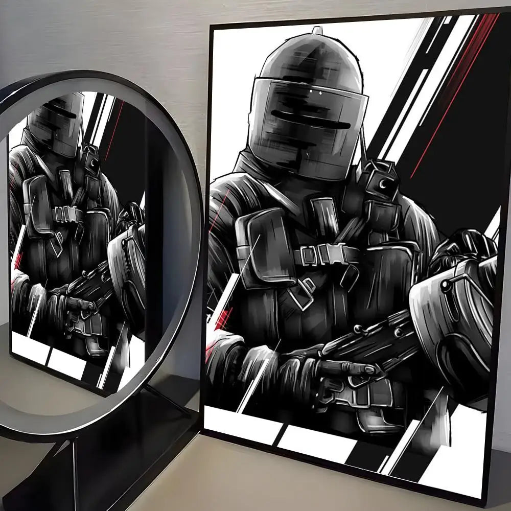 Game R-Rainbow Six Siege Poster Modern Aesthetic Canvas Wall Art Poster Cool Room Stuff Bedroom Decor