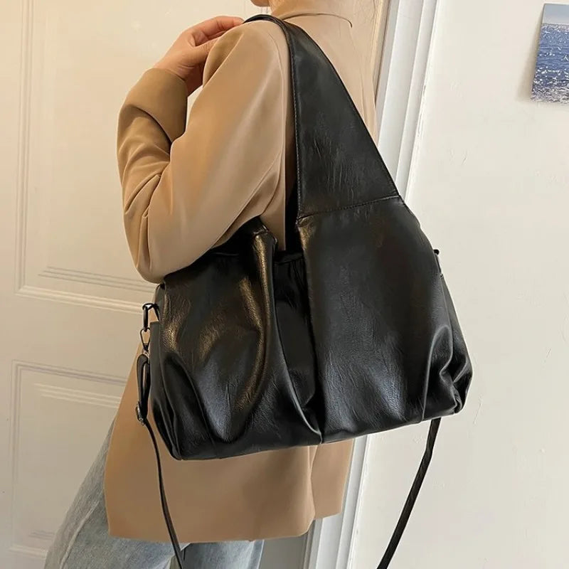 High-End Fashion Simple Designer Diaper Bags For Women Luxury Leather Large Capacity Elegant Tote Bag Minimalist Casual