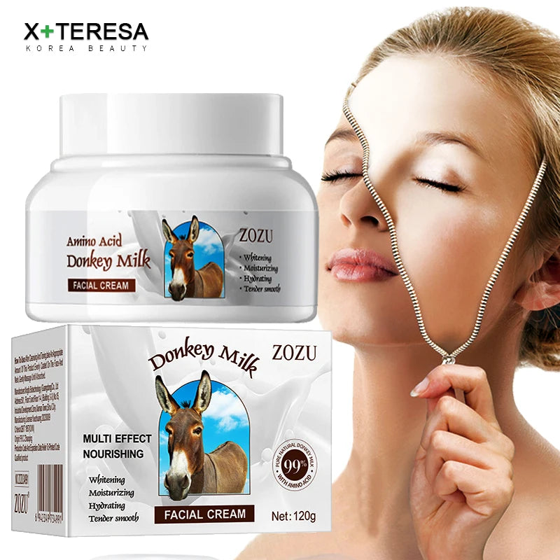 Donkey Milk Skin Care Set Strong Whitening Face Cream Dark Spots Brighten Facial Serum Anti-aging Firming Essence Skincare