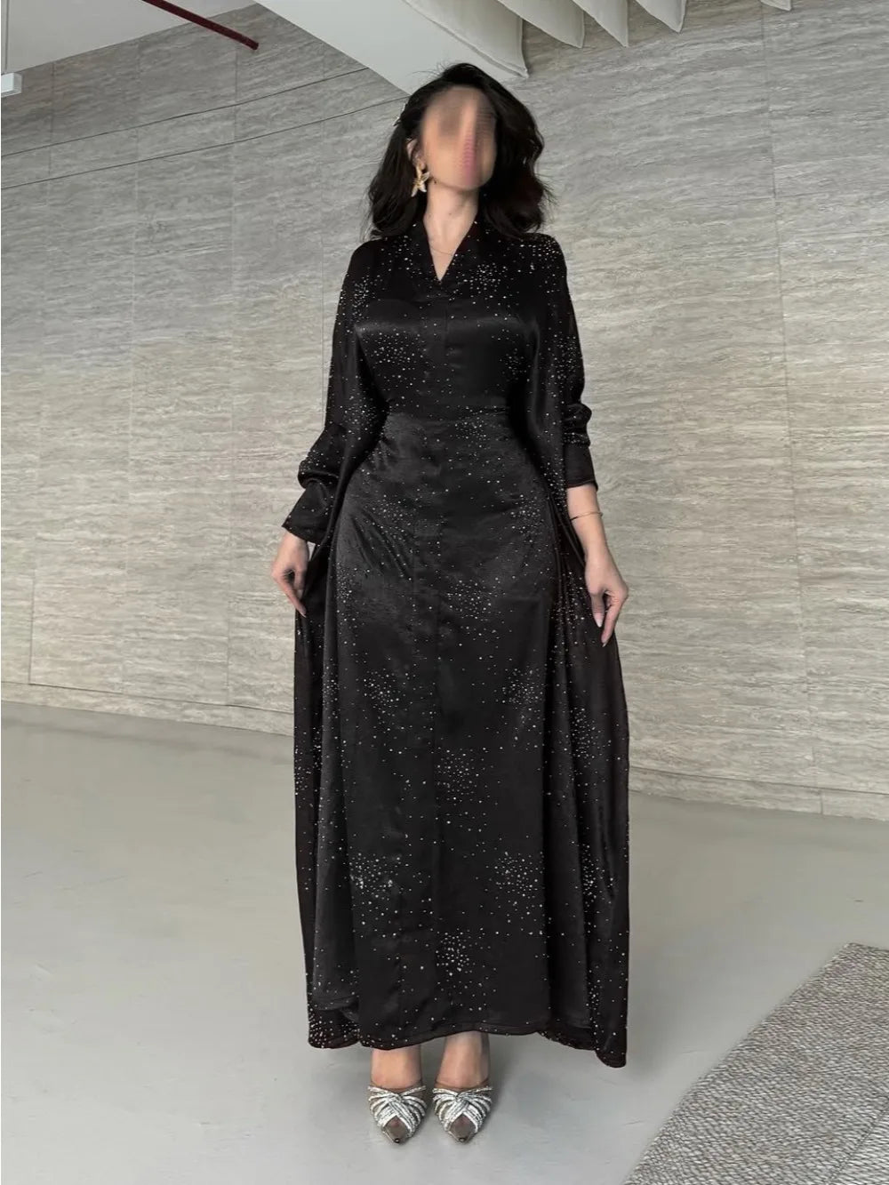 Eid Muslim Abaya Women Diamond Dress Party Night Ramadan Arab Dubai Dresses Kaftan Vestidos Largos Long Robe Jalabiya 2025