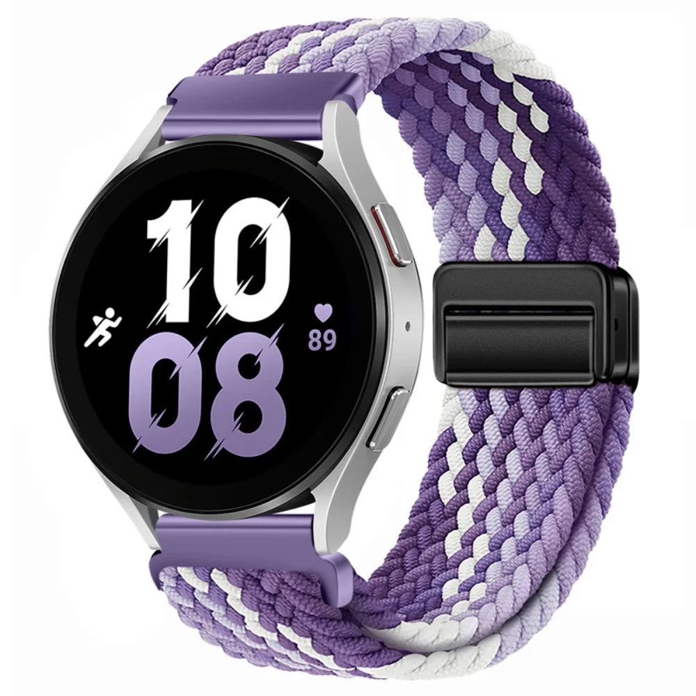 20mm 22mm Magnetic Bracelet for Samsung Galaxy Watch 7/6/Classic/5/4/3 Braided Nylon Strap for Huawei Watch 4/3/GT6 5 4 Pro Band