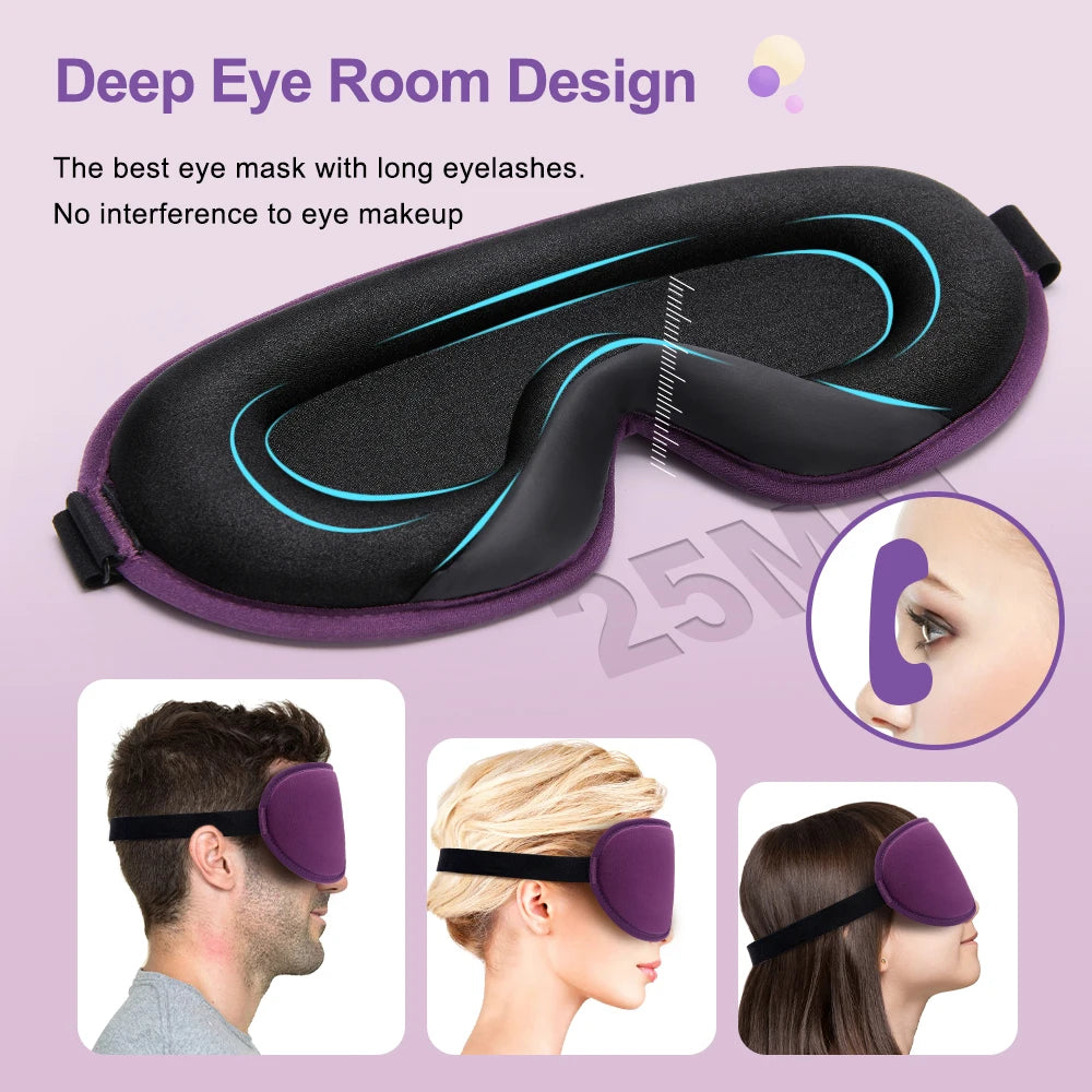 3D Memory Foam Silk Sleep Mask Soft Women Men Eye Patches Comfort Three Dimensional Design Face Mask Eyeshade Night Breathable