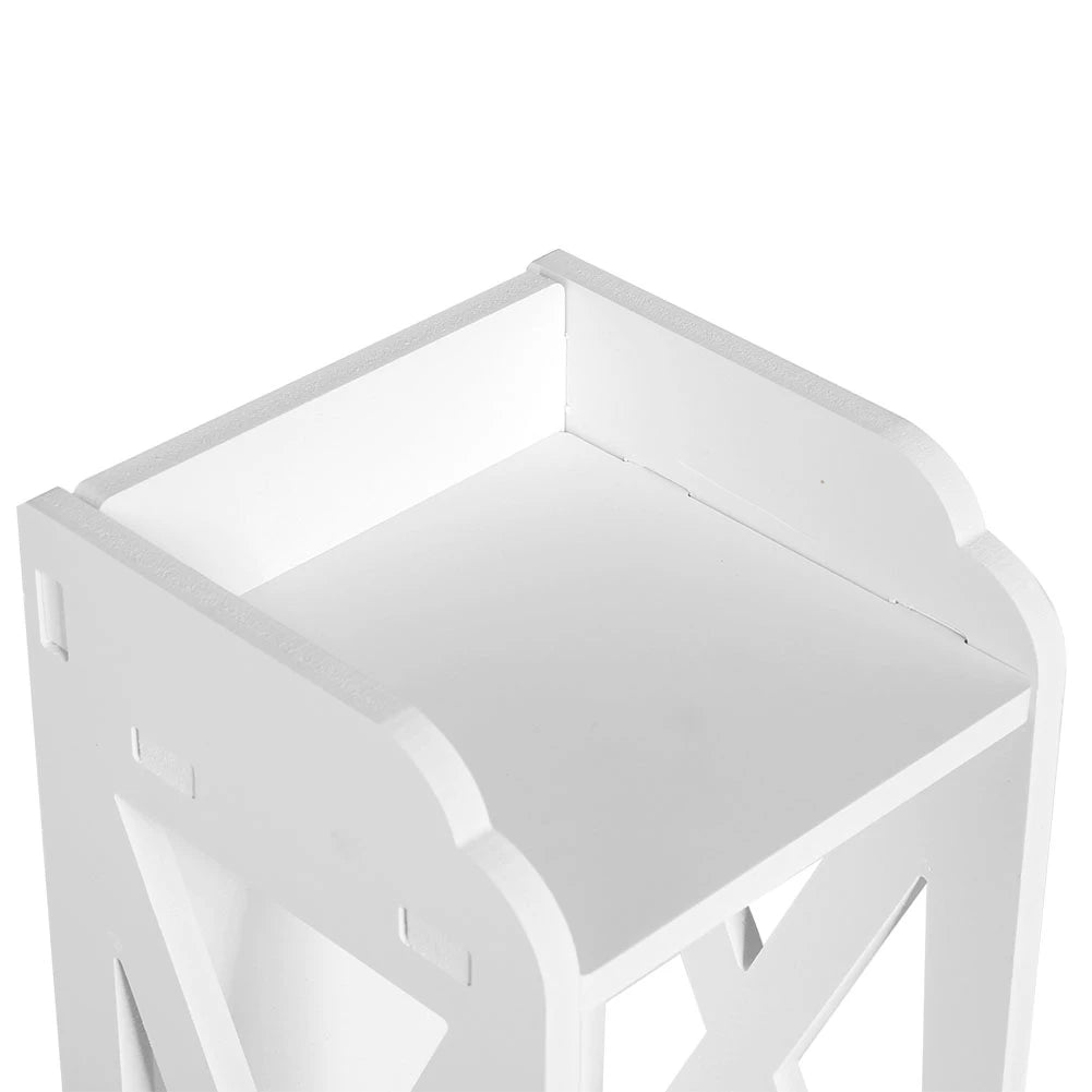 80x15.5x15CM Bathroom Toilet Furniture Cabinet White Wood Cupboard Shelf Tissue Storage Rack