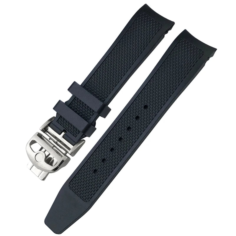 19mm 20mm Curved Rubber Silicone Watchband Fit for IWC Big Pilot Portofino Mark Black Blue Bracelets Diver Sports Watch Strap