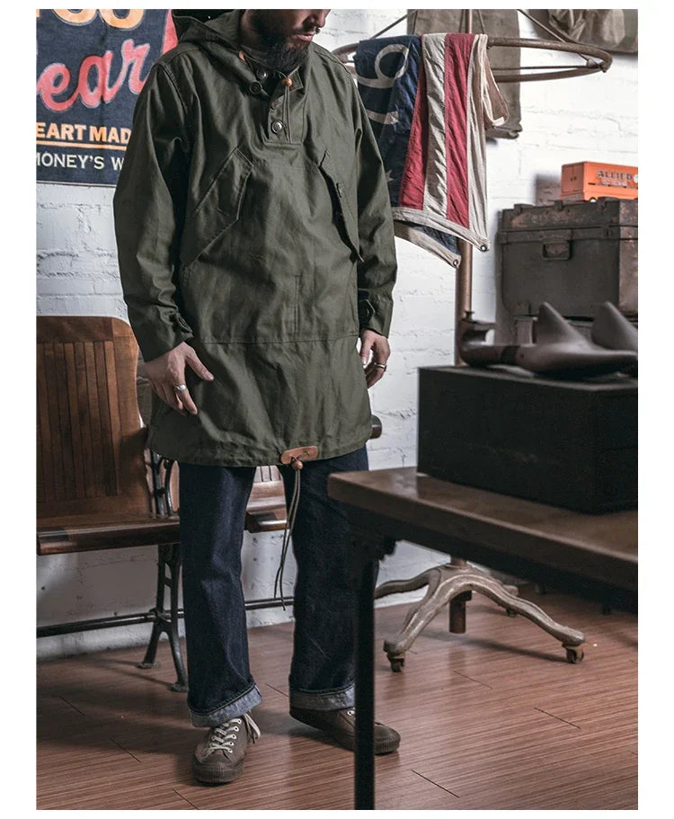 Bronson Army 10th Mountain Division Smock WWII Field Parka Mens Anorak Loose Fit