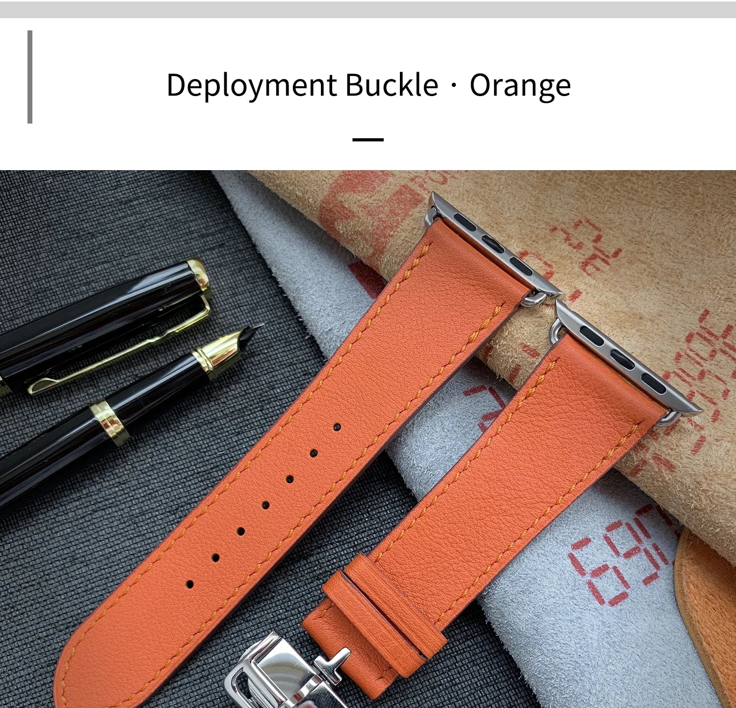 Kebitt High Quality Iwatch Ultra3 Genuine Leather Band Deployment Buckle Strap For Apple Watch Series11 10 9 8 7 Se 3 46 45 49mm