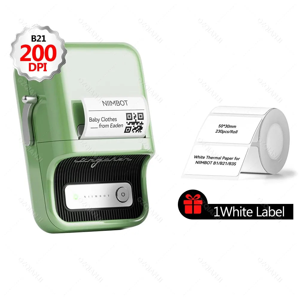 B21PRO 300dpi New NiiMbot B21 Mini Thermal Printer Wireless Barcode Label Maker Bluetooth Portable Adhesive for Office Home Use