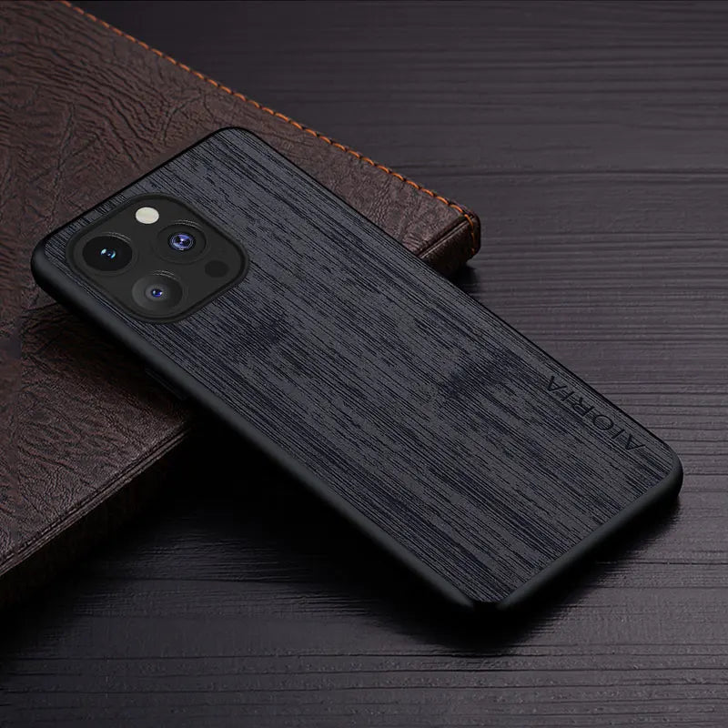 Case for iPhone 15 14 13 12 11 Pro Max Plus Mini 5G bamboo wood pattern Leather cover Luxury coque for iPhone 15 pro max case