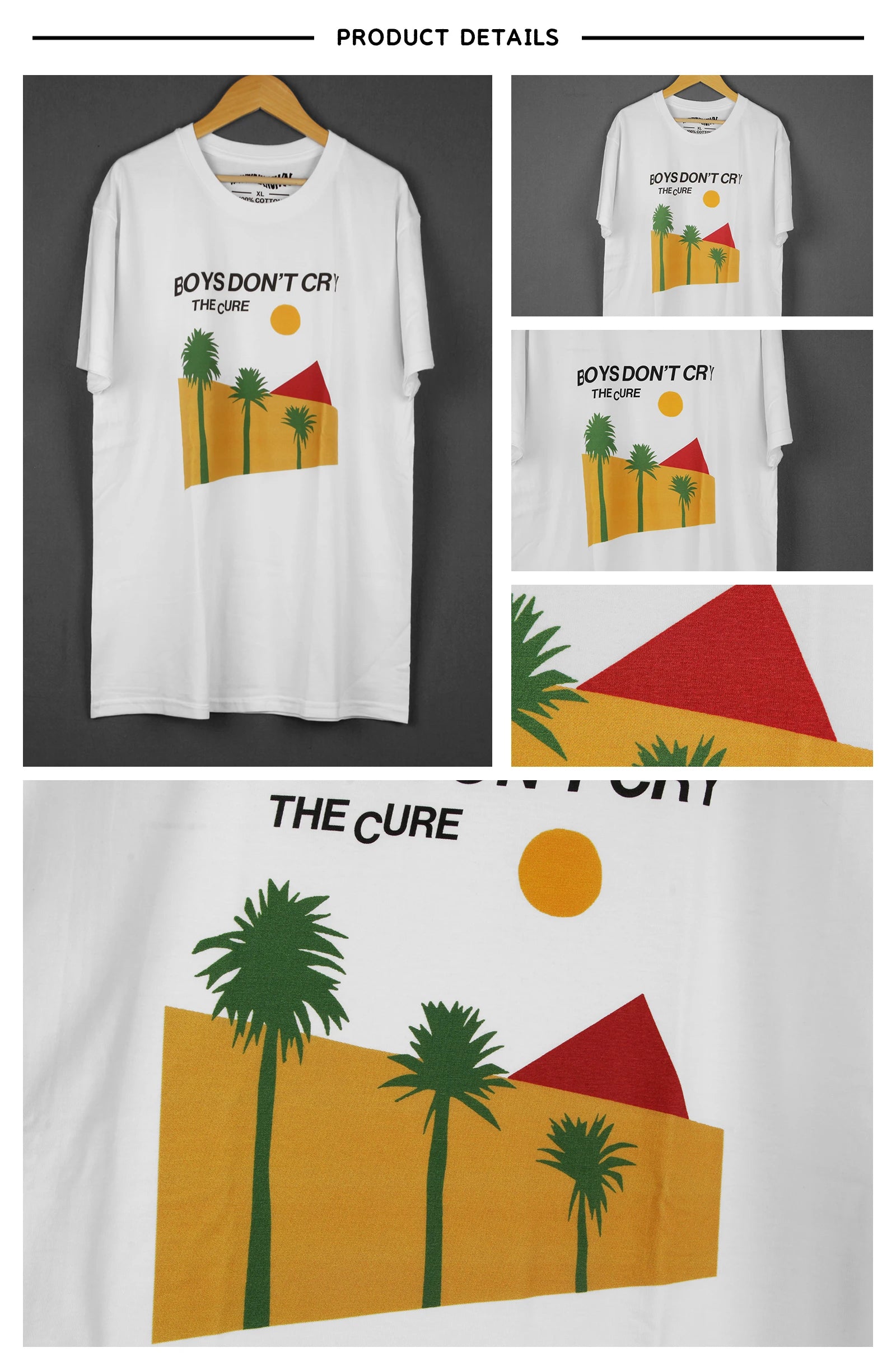Boys Don't Cry The Cure T Shirt New Wave Post Punk Smiths Talking Heads Band Short Sleeves Men's Top Graphic Rock Printed Shirt