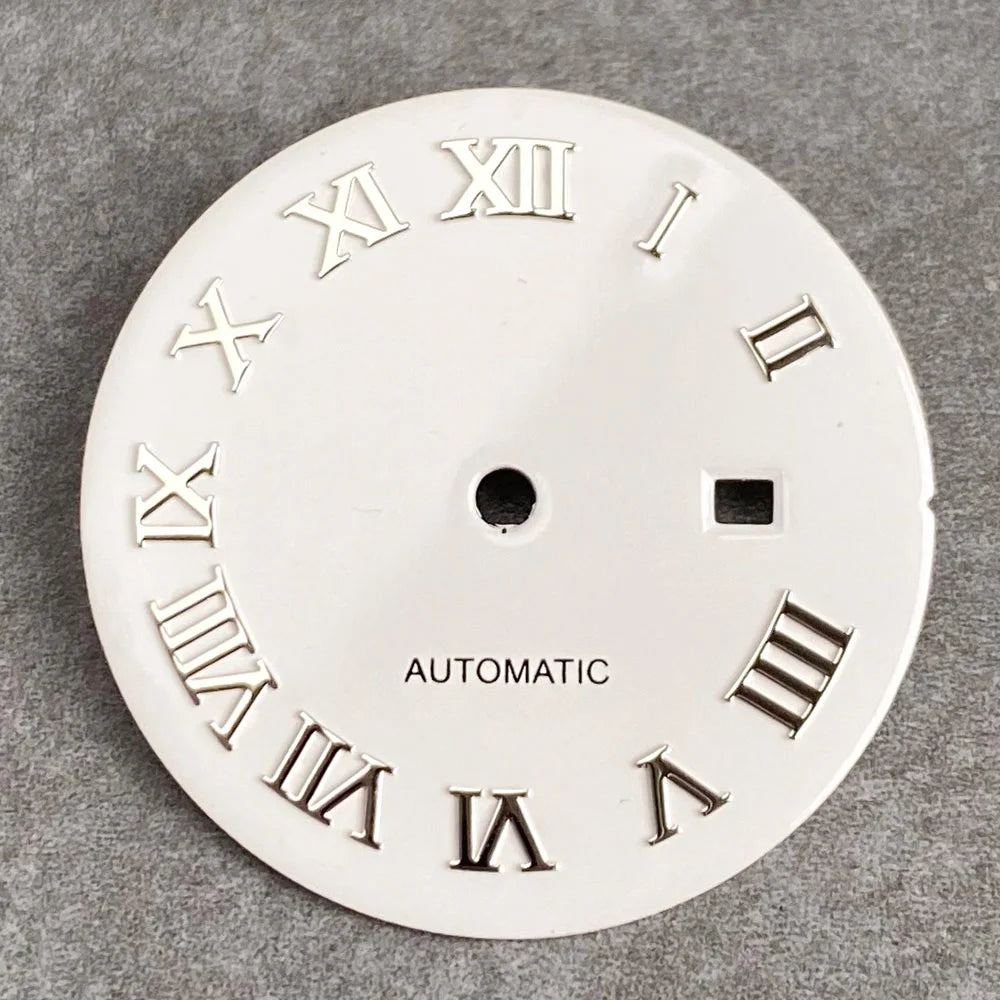 24.5mm Mother of Pearl Shell Dial Roman Diamond Sunburst Watch Dial Hand Fit NH05A NH05 Watch Movement Ladies Watchmaker Tools