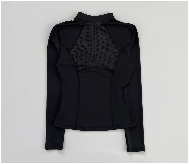 Outdoor running women's sports top Spring and Autumn new yoga suit half zipper slimming fitness training long sleeved women