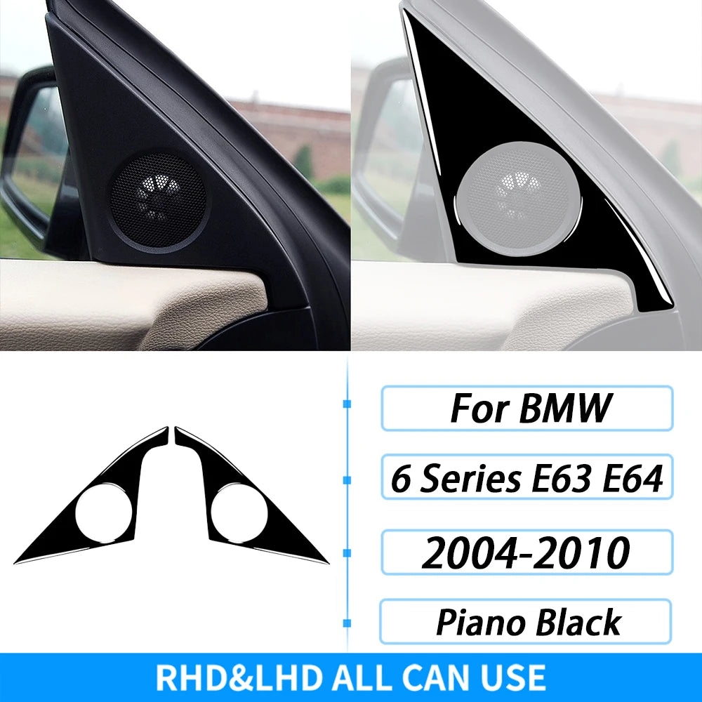 For BMW M6 6 Series E63 E64 2004-2010 Piano Black Gear Shift Air Outlet Window Lift Panel Set Car Interior Accessories Sticker