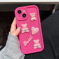 Luxury Cute Bear Phone Case For iPhone 16 Pro Max Funda iPhone 11 13 15 14 12 16 Plus 16promax 15promax 14promax Silicone Covers