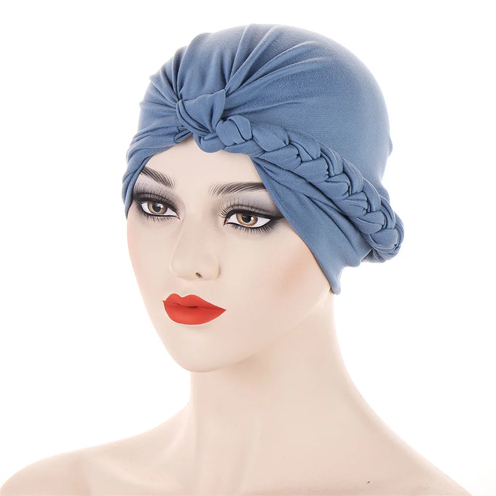 New Women Velvet Turban Hat Muslim Twist Solid Color Hijab Chemo Cap Head Wrap Headscarf Beanies Bonnet Headscarf Turbante Mujer