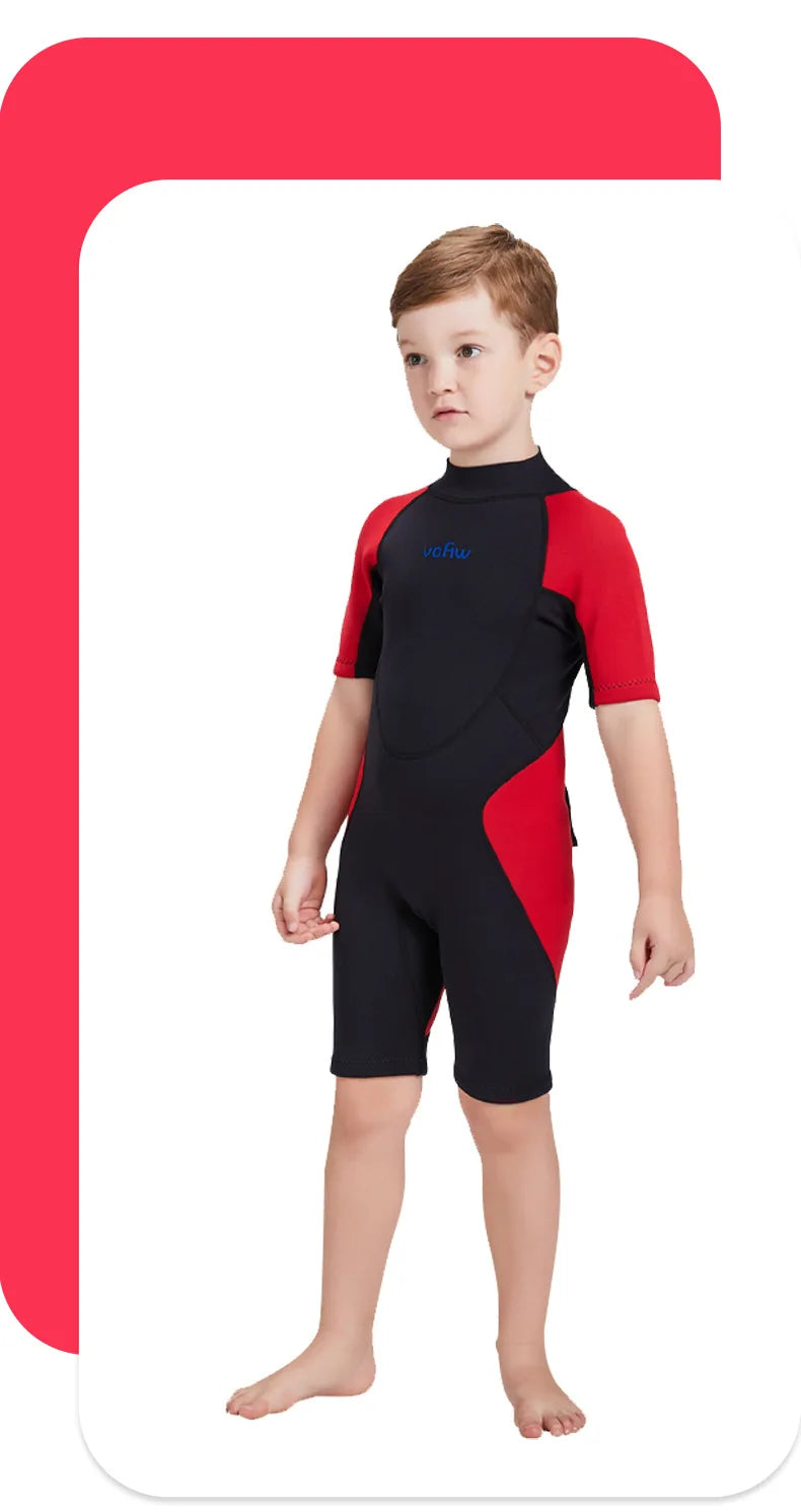Children's 2mm 3mm Neoprene Wetsuit One-piece Long Sleeve Diving Suit Cold Proof Sunscreen Surfing Swimming Snorkeling Swimsuit