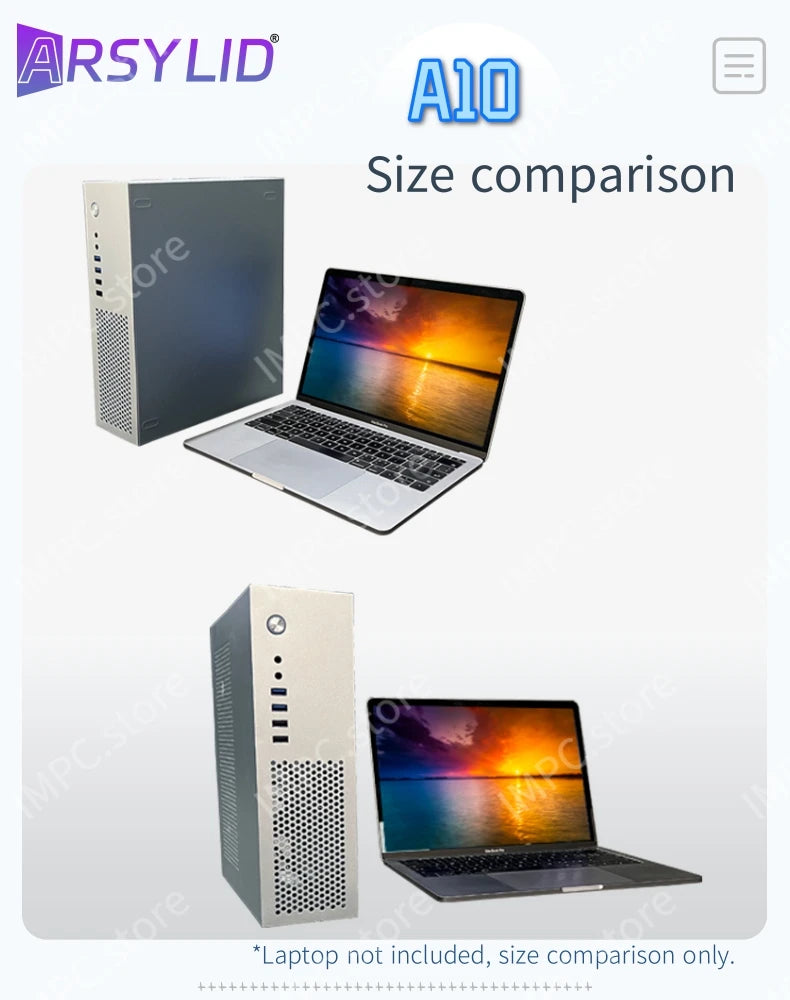 A10 7.3L M-ATX Chassis A4 HTPC Portable Half-Height Graphics Card Computer PC Support PCIe 2.5' SSD Drive Mini Flex PSU Case