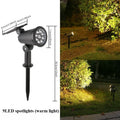 Solar LED Light 9 LED highlighted Spotlights,Outdoor IP65 Waterproof Lights,Brightness Adjustable for Garden Backyard Driveway
