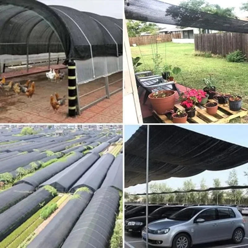 2x2m/2x4m Black Sun Shade Net Beige Shading Net UV Protection Plant Shed Outdoor Sunshade Mesh HDPE Sunscreen Fabric Sunshade