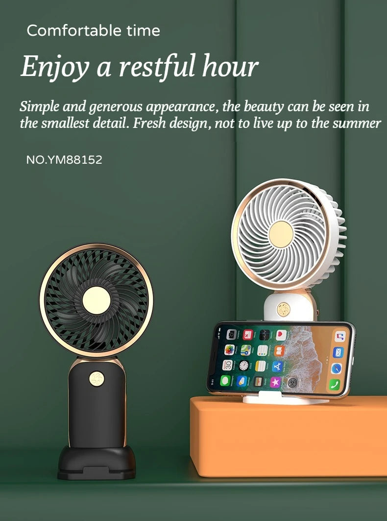 Summer Cute Cartoon Fan - Mini Portable USB Charging Handheld for Students, Outdoor Adventures & Cooling Comfort