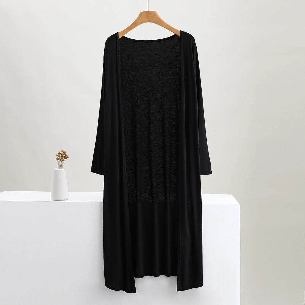 Women's Clothing Autumn Summer Cardigan Extended Modal Shawl Sunscreen Coat Air Conditioning Shirt Long Sleeve Thin Coat Sweater