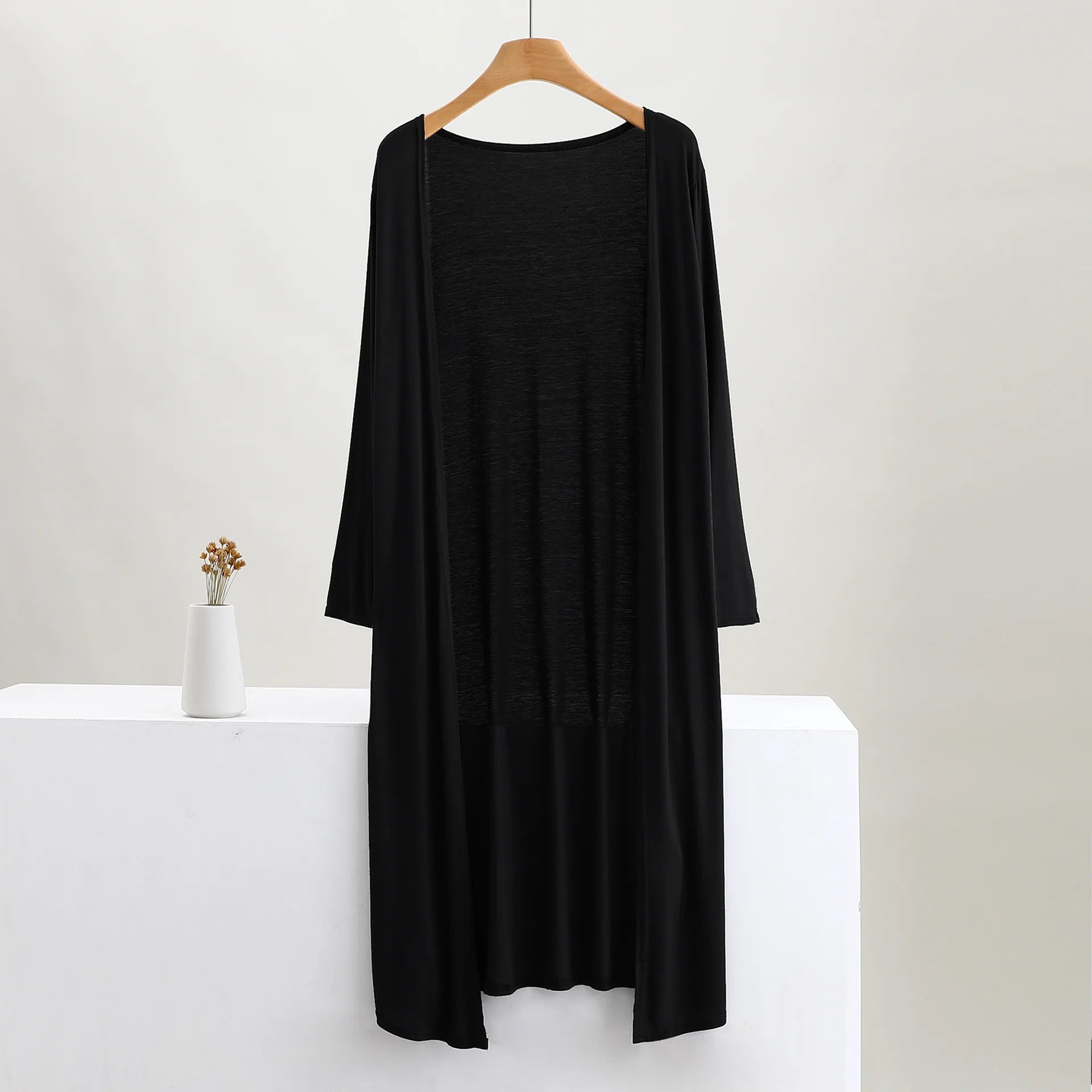 Women's Clothing Autumn Summer Cardigan Extended Modal Shawl Sunscreen Coat Air Conditioning Shirt Long Sleeve Thin Coat Sweater