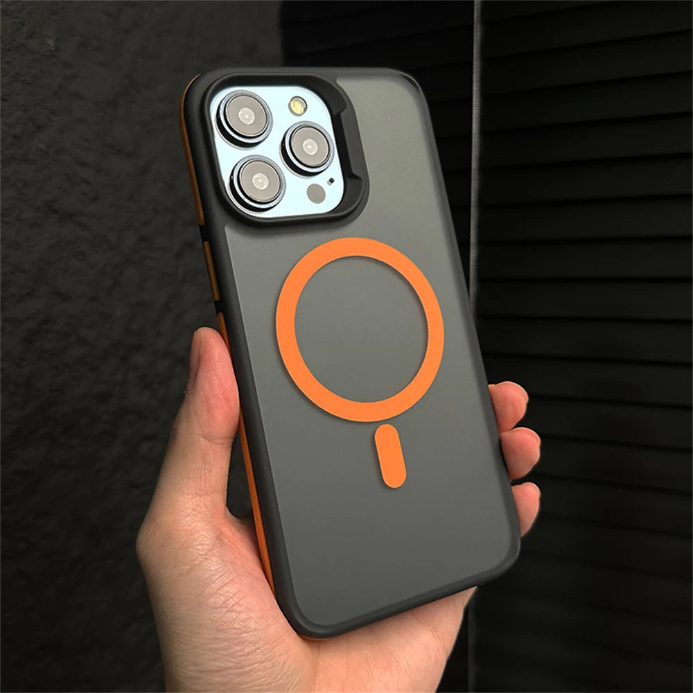 Fashion Translucent Shockproof Armor Bumper Case For iPhone 15 14 13 12 Pro Max Plus Magsafe Magnetic Wireless Charge Back Cover