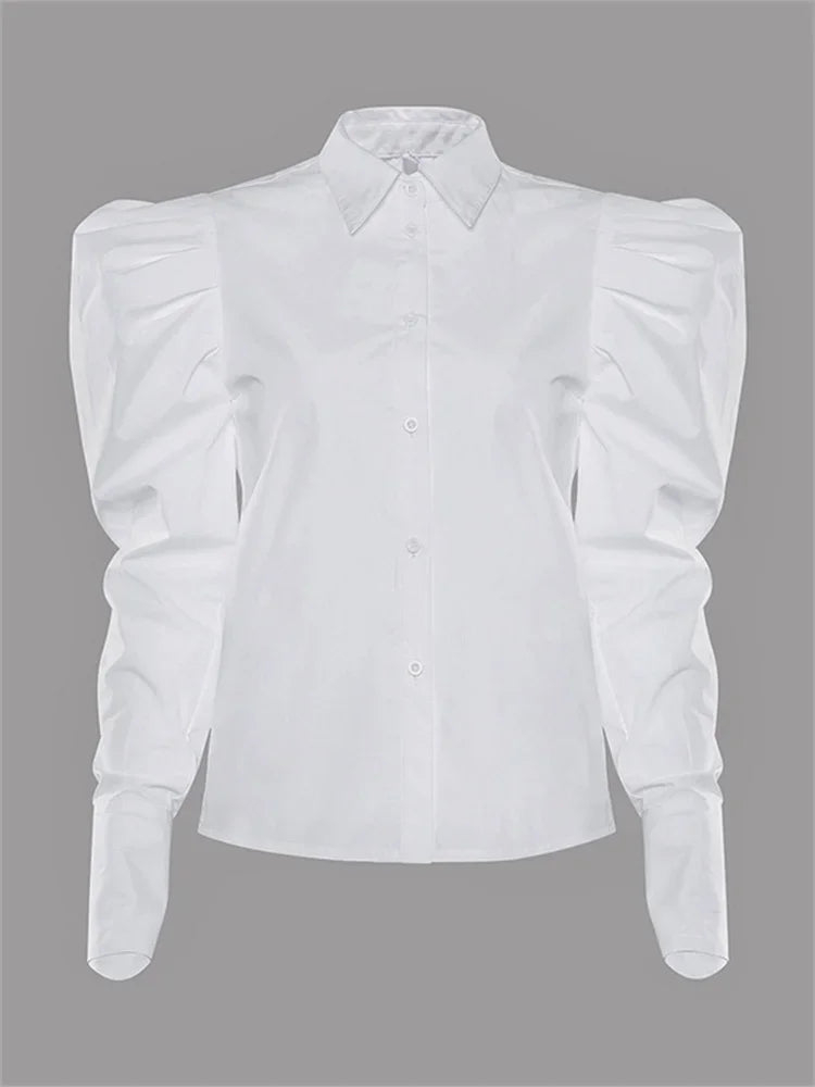 blusas 2022 summer Top female women shirts Women's white shirt Blouses tops puff Long sleeve Chic woman blouse vetement femme