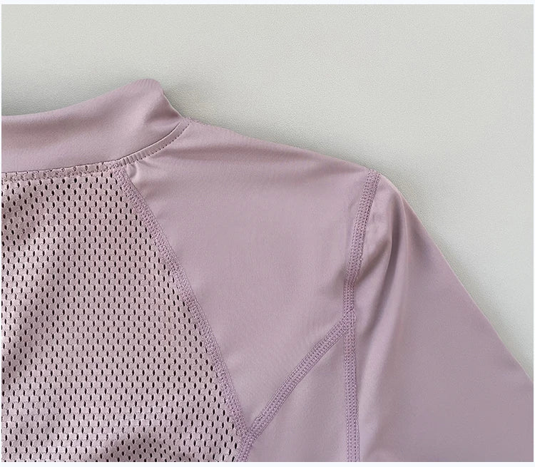 Outdoor running women's sports top Spring and Autumn new yoga suit half zipper slimming fitness training long sleeved women