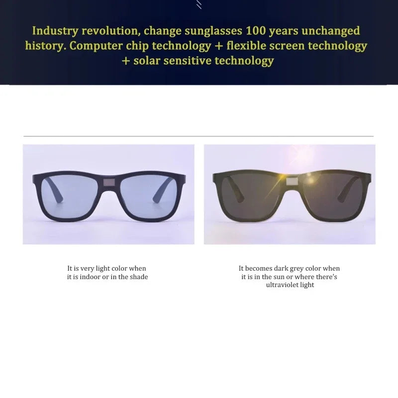 ZHIYI Brand Chameleon Glasses 0.1 Seconds LCD Computer Chip Control Photochromic Polarized Lens Driving Sunglasses for Men
