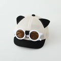 Summer Mesh Baby Baseball Cap With Detachable Sunglasses Cartoon Ear Infant Boys Girls Sun Hat Kids Duck Tongue Hats