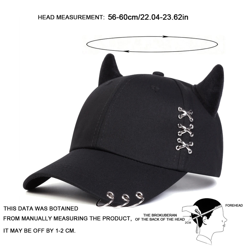 Unisex XXX Iron Ring Bull Horn Personality Baseball Caps Spring Autumn Outdoor Adjustable Casual Hats Sunscreen Hat