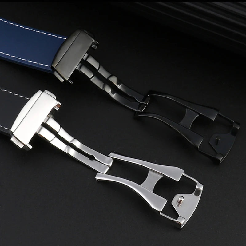 20mm 21mm 22mm Curved End Silicone Rubber Strap for Omega Seamaster 300/600 Planet Ocean 600 Folding Buckle Watchband Bracelet