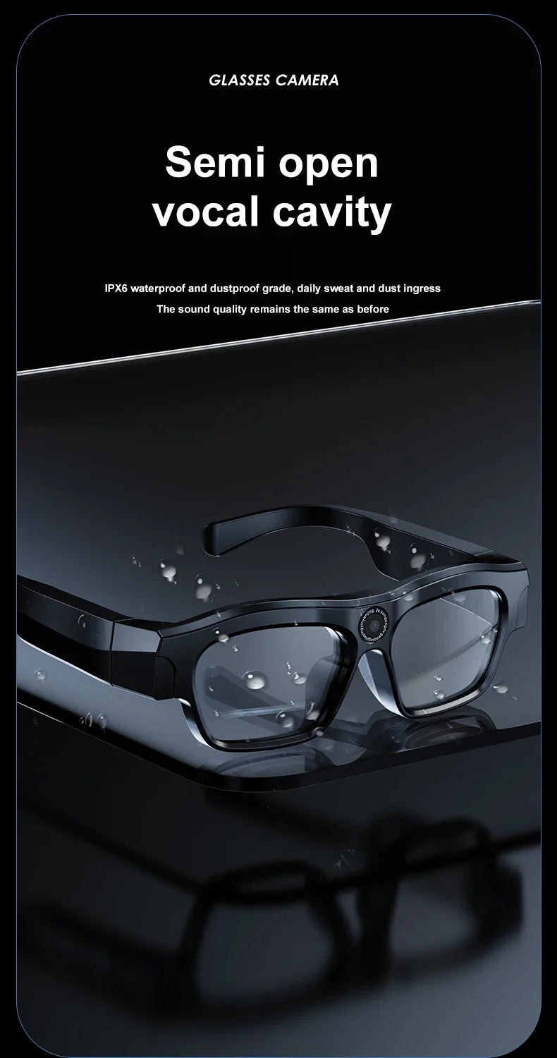 New 2K/4K High-definition Sports Camera Glasses for Video Recording Outdoor Sports Sunglasses with Bluetooth Call Smart Glasses