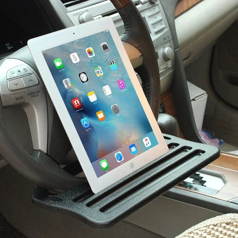 Small Table Board for Car Portable Travel Car Storage Rack Drinks Tray and Dinner Plate Car Steering Wheel Dining Table