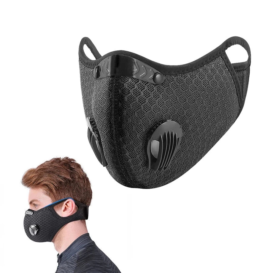 Cycling Face Mask with Filter Big Size Dust Mask Sport Washable Reusable Summer Face Mask for Men Bandana Actived Carbon Filters