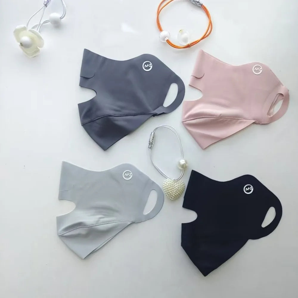 New Breathable Ice Silk Mask Washable Dustproof Sunscreen Mask Anti-UV Riding Face Mask Protect The Corners of The Eyes
