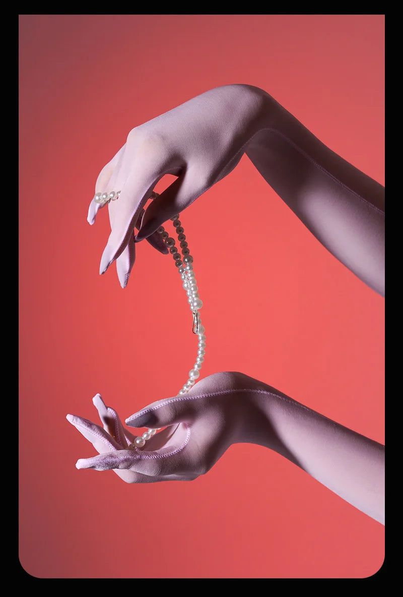 Sexy Women 8D 912 Pin Oil Glossy Shiny Elastic Glove Sheer See Through Ultrathin Sunscreen Driving Glove Luxury Candy Color