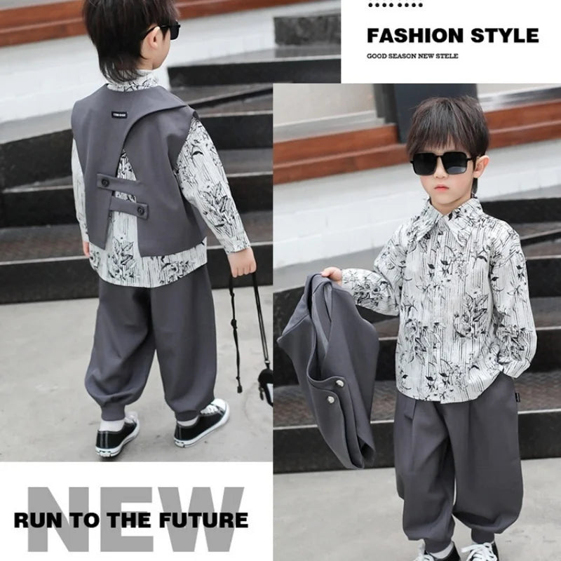 Boys 2026 Top + Pants Two-piece Set of Spring and Autumn New Products Children Children's Top and Bottom Clothes Set KidsOutfits